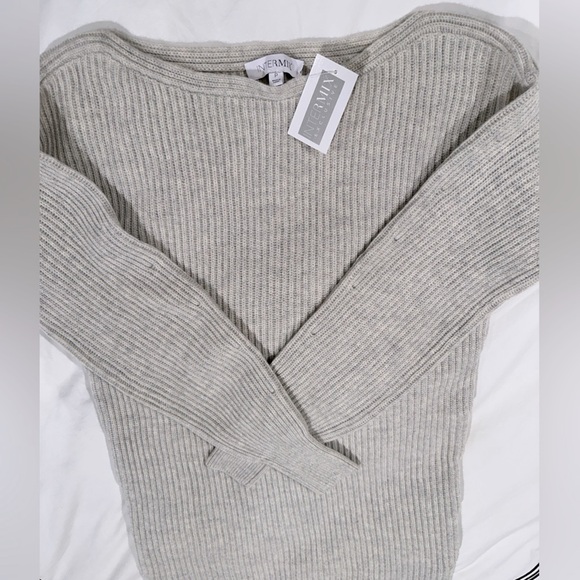 NWT intermix wool cashmere sweater dress tunic heather gray - Picture 5 of 12